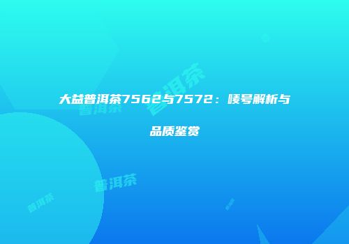 大益普洱茶7562与7572：唛号解析与品质鉴赏