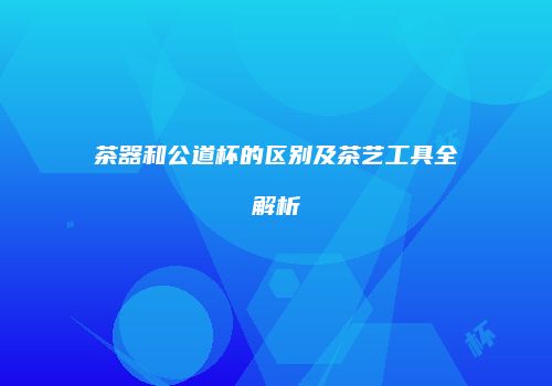 茶器和公道杯的区别及茶艺工具全解析