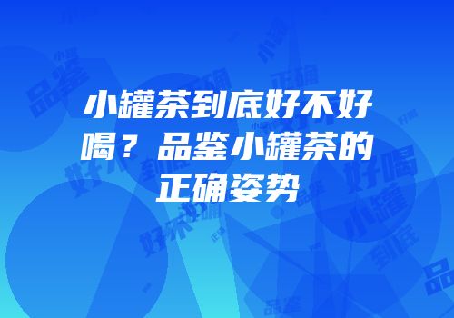小罐茶到底好不好喝？品鉴小罐茶的正确姿势