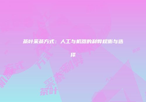 茶叶采茶方式：人工与机器的利弊权衡与选择