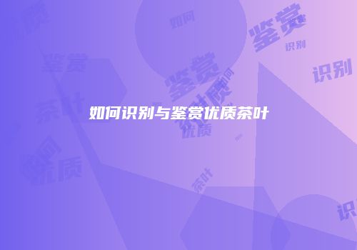 如何识别与鉴赏优质茶叶