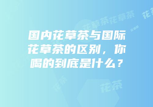 国内花草茶与国际花草茶的区别，你喝的到底是什么？