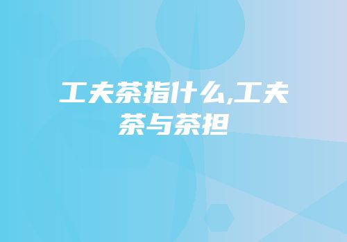 工夫茶指什么,工夫茶与茶担