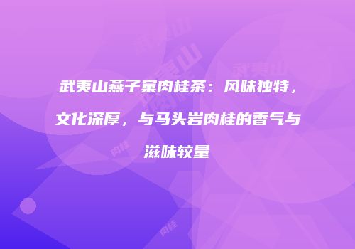 武夷山燕子窠肉桂茶：风味独特，文化深厚，与马头岩肉桂的香气与滋味较量