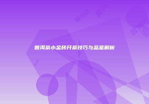 普洱茶小金砖开茶技巧与品鉴解析