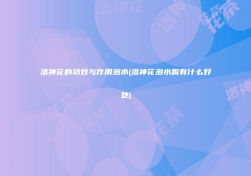 洛神花的功效与作用泡水(洛神花泡水喝有什么好处)