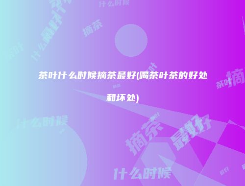 茶叶什么时候摘茶最好(喝茶叶茶的好处和坏处)