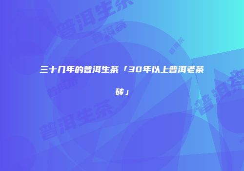 三十几年的普洱生茶「30年以上普洱老茶砖」