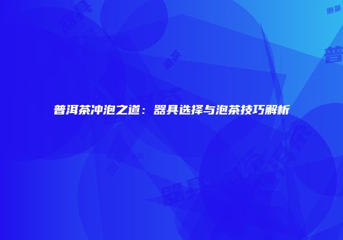 普洱茶冲泡之道：器具选择与泡茶技巧解析