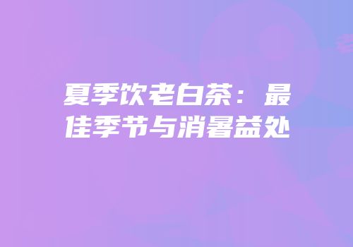 夏季饮老白茶：最佳季节与消暑益处