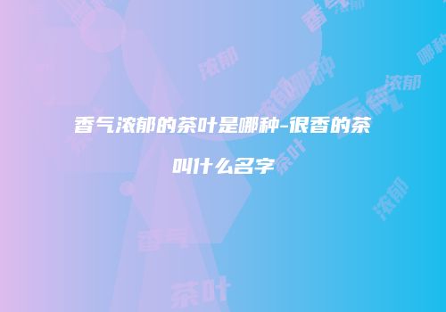 香气浓郁的茶叶是哪种-很香的茶叫什么名字