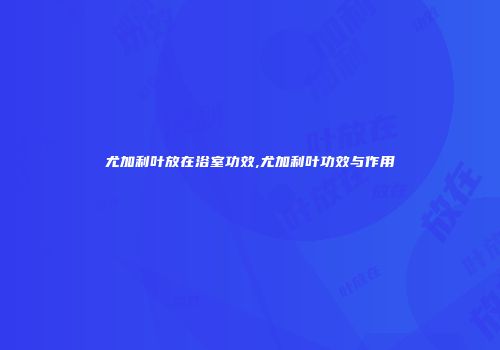 尤加利叶放在浴室功效,尤加利叶功效与作用