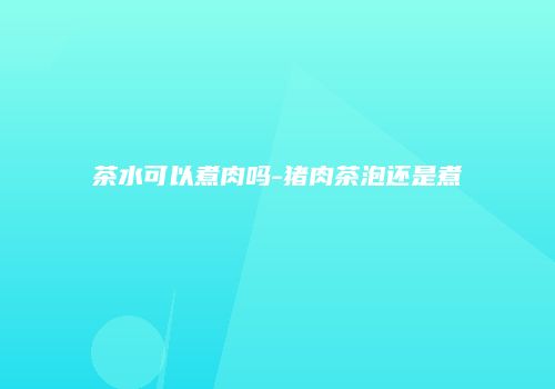 茶水可以煮肉吗-猪肉茶泡还是煮