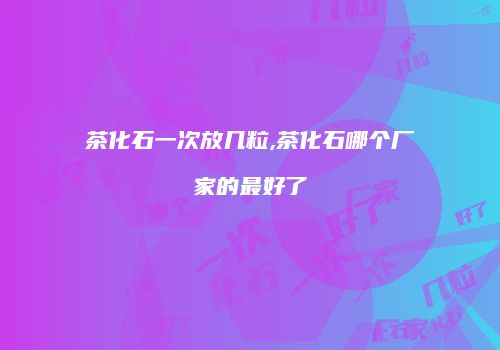 茶化石一次放几粒,茶化石哪个厂家的最好了