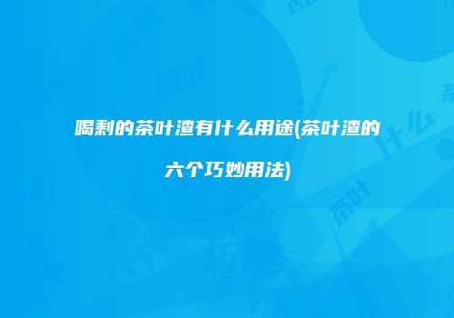 喝剩的茶叶渣有什么用途(茶叶渣的六个巧妙用法)