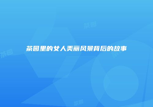 茶园里的女人美丽风景背后的故事