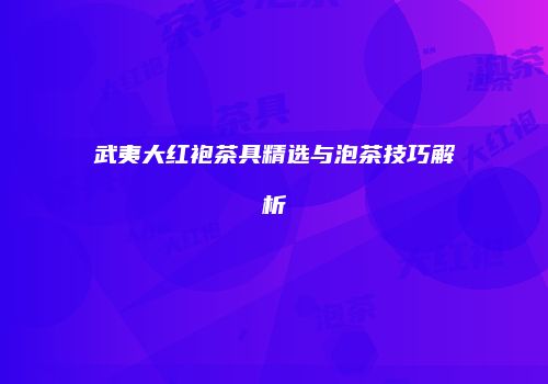 武夷大红袍茶具精选与泡茶技巧解析