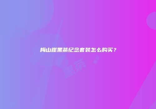 梅山崖黑茶纪念套装怎么购买？