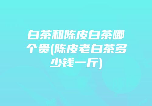 白茶和陈皮白茶哪个贵(陈皮老白茶多少钱一斤)