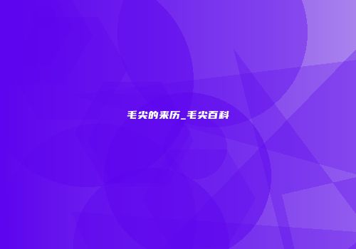 毛尖的来历_毛尖百科