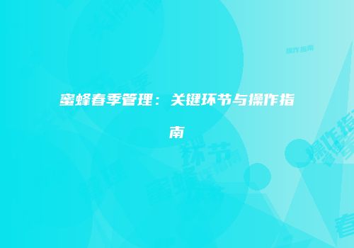 蜜蜂春季管理：关键环节与操作指南