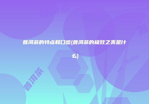 普洱茶的特点和口感(普洱茶的极致之美是什么)