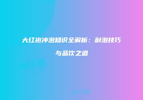 大红袍冲泡知识全解析：耐泡技巧与品饮之道