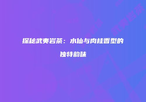 探秘武夷岩茶：水仙与肉桂香型的独特韵味