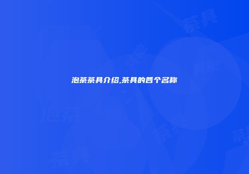泡茶茶具介绍,茶具的各个名称