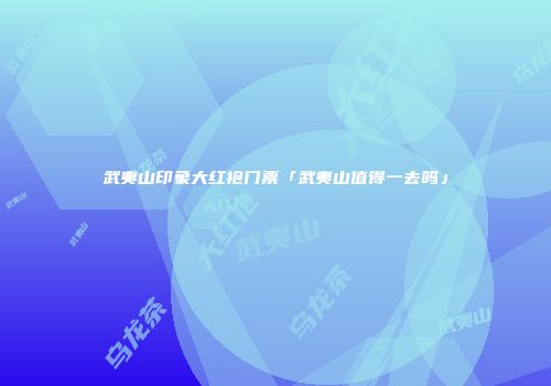 武夷山印象大红袍门票「武夷山值得一去吗」