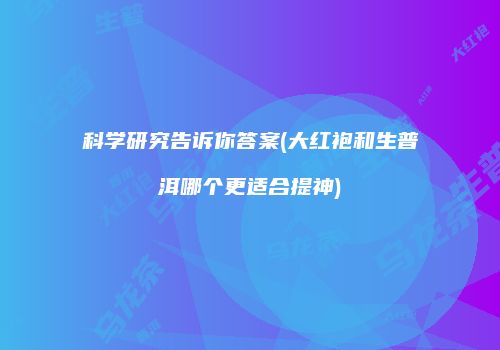 科学研究告诉你答案(大红袍和生普洱哪个更适合提神)