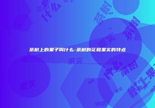 茶树上的果子叫什么-茶树的花和果实的特点