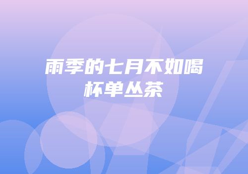 雨季的七月不如喝杯单丛茶