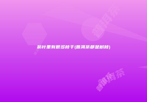 茶叶里有很多枝干(普洱茶都是树枝)