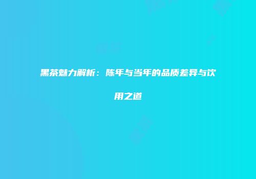 黑茶魅力解析：陈年与当年的品质差异与饮用之道