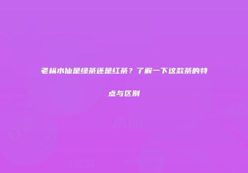老枞水仙是绿茶还是红茶？了解一下这款茶的特点与区别