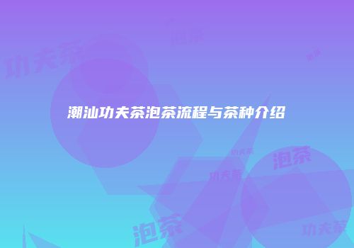 潮汕功夫茶泡茶流程与茶种介绍