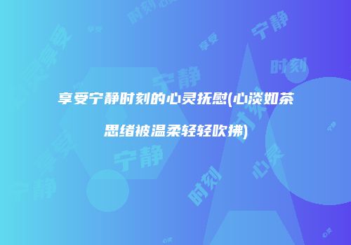 享受宁静时刻的心灵抚慰(心淡如茶思绪被温柔轻轻吹拂)