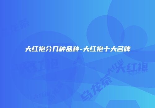 大红袍分几种品种-大红袍十大名牌