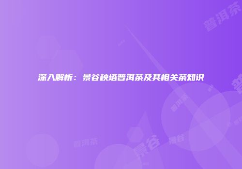 深入解析：景谷秧塔普洱茶及其相关茶知识