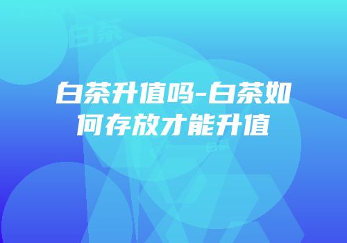 白茶升值吗-白茶如何存放才能升值