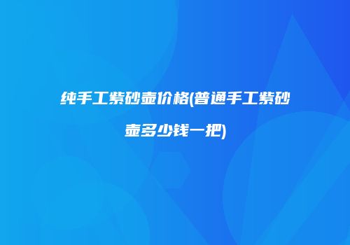 纯手工紫砂壶价格(普通手工紫砂壶多少钱一把)