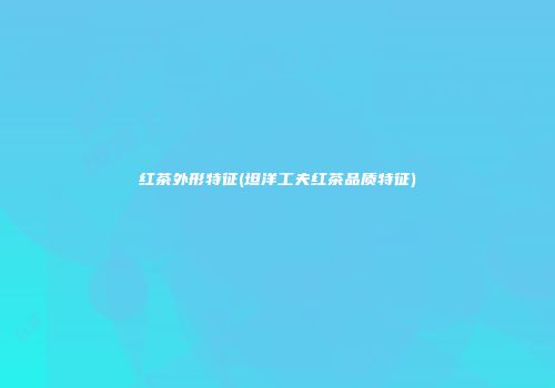 红茶外形特征(坦洋工夫红茶品质特征)