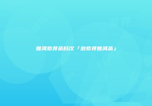 普洱紫芽茶档次「泡紫芽普洱茶」