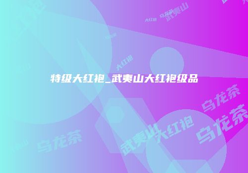 特级大红袍_武夷山大红袍级品