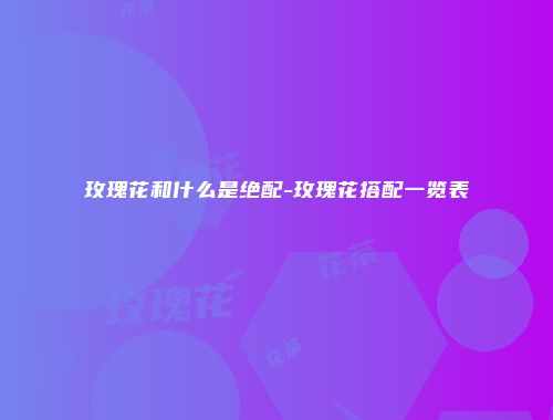 玫瑰花和什么是绝配-玫瑰花搭配一览表