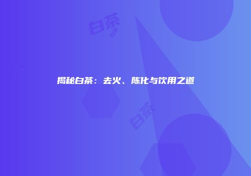 揭秘白茶：去火、陈化与饮用之道