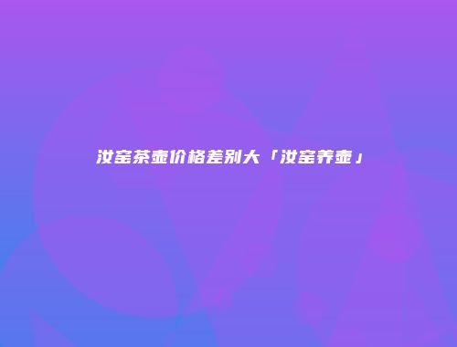 汝窑茶壶价格差别大「汝窑养壶」