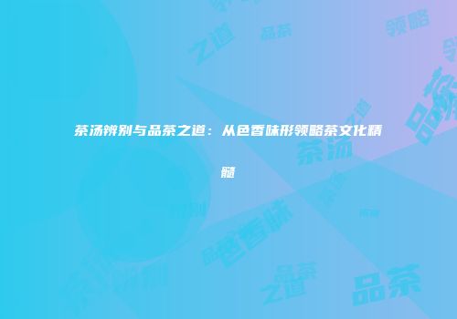 茶汤辨别与品茶之道：从色香味形领略茶文化精髓