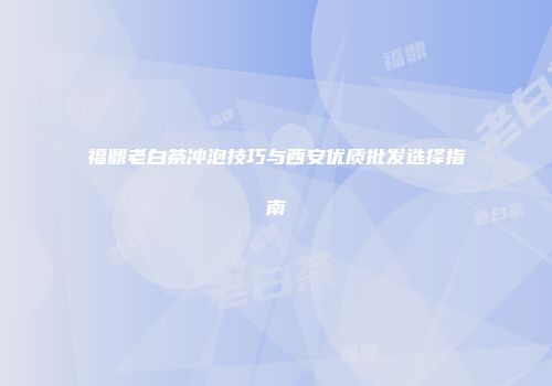 福鼎老白茶冲泡技巧与西安优质批发选择指南